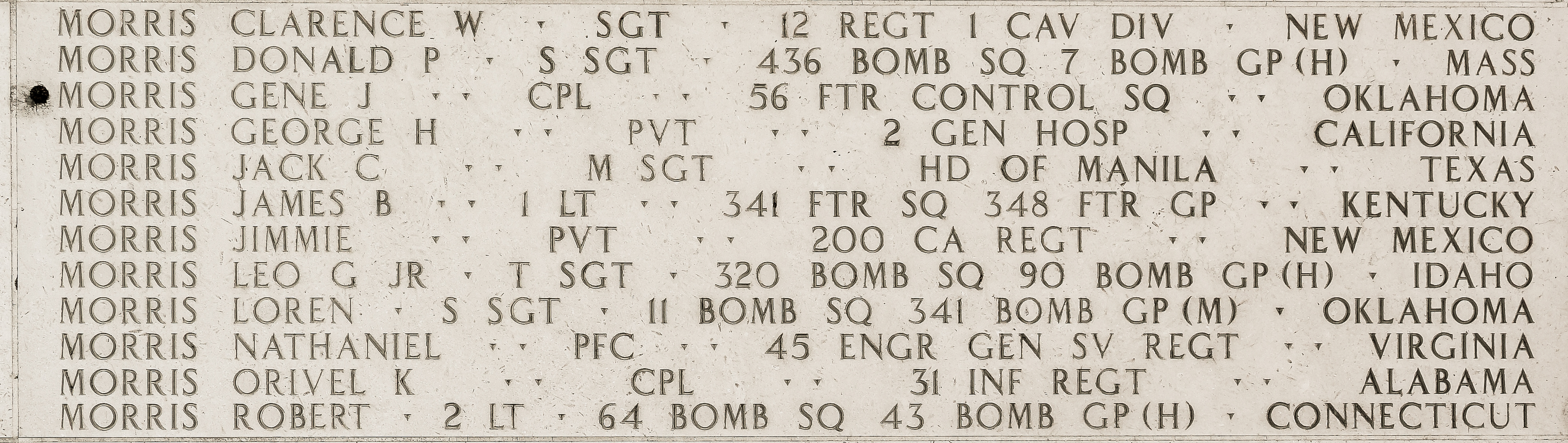 Donald P. Morris, Staff Sergeant